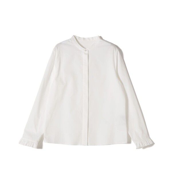 SHIPS for women「〈洗濯機可能〉フリル カフス バンド カラー シャツ」|シャツ・ブラウス|