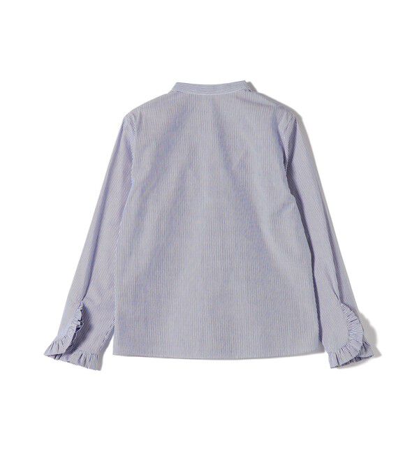 SHIPS for women「〈洗濯機可能〉フリル カフス バンド カラー シャツ」|シャツ・ブラウス|