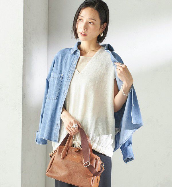 SHIPS for women「〈手洗い可能〉ブライト ペーパー 裾 ドロスト ニット プルオーバー」|ベスト・ジレ|