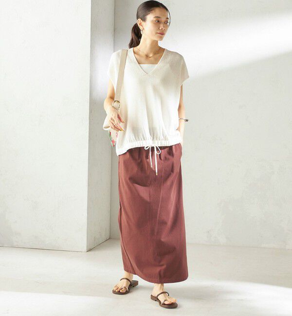 SHIPS for women「〈手洗い可能〉ブライト ペーパー 裾 ドロスト ニット プルオーバー」|ベスト・ジレ|