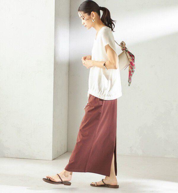 SHIPS for women「〈手洗い可能〉ブライト ペーパー 裾 ドロスト ニット プルオーバー」|ベスト・ジレ|