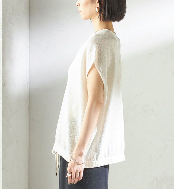 SHIPS for women「〈手洗い可能〉ブライト ペーパー 裾 ドロスト ニット プルオーバー」|ベスト・ジレ|