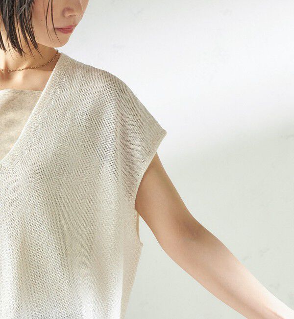 SHIPS for women「〈手洗い可能〉ブライト ペーパー 裾 ドロスト ニット プルオーバー」|ベスト・ジレ|