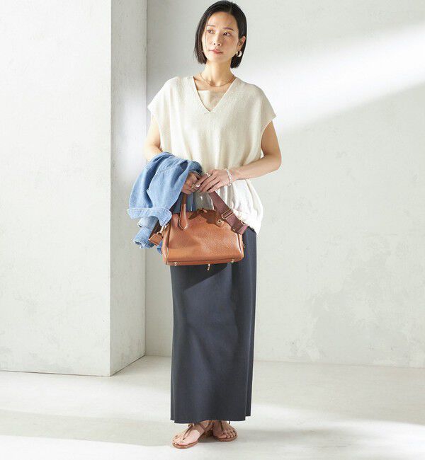 SHIPS for women「〈手洗い可能〉ブライト ペーパー 裾 ドロスト ニット プルオーバー」|ベスト・ジレ|