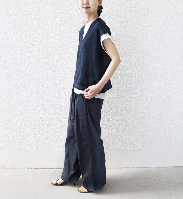 SHIPS for women「〈手洗い可能〉ブライト ペーパー 裾 ドロスト ニット プルオーバー」|ベスト・ジレ|