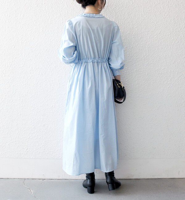 SHIPS any「SHIPS any:〈洗濯機可能〉キャンブリック Aライン フリル シャツ ワンピース」|ワンピース|