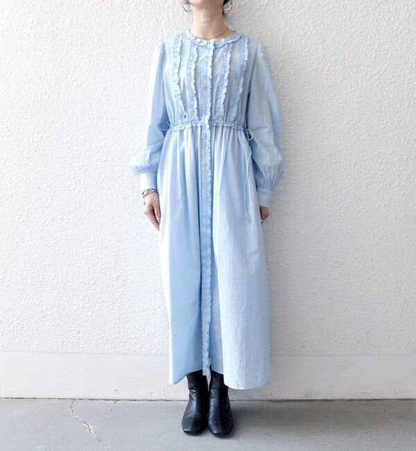 SHIPS any「SHIPS any:〈洗濯機可能〉キャンブリック Aライン フリル シャツ ワンピース」|ワンピース|