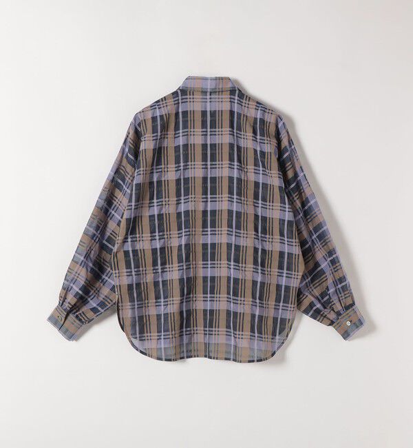 quaranciel「quaranciel:〈手洗い可能〉シアー チェック ドルマン ビッグ レギュラー シャツ」|シャツ・ブラウス|