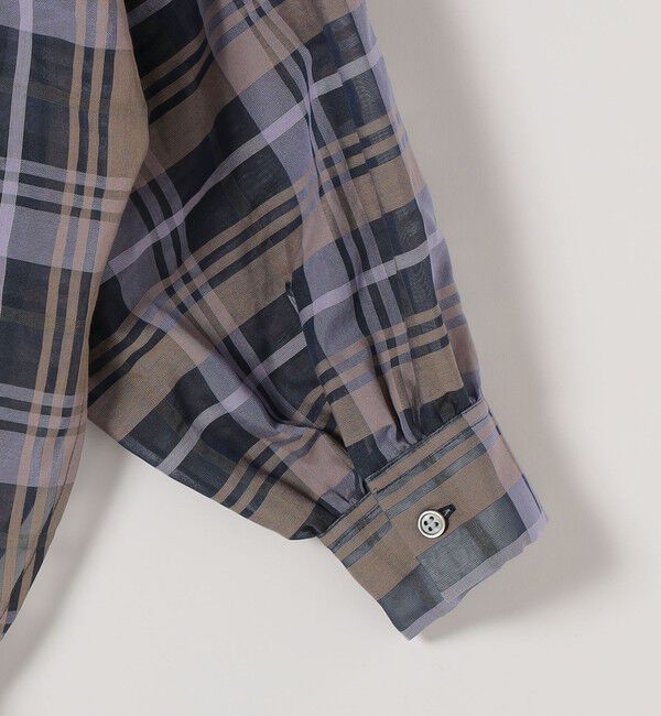 quaranciel「quaranciel:〈手洗い可能〉シアー チェック ドルマン ビッグ レギュラー シャツ」|シャツ・ブラウス|