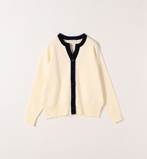 SHIPS any「《追加予約》SHIPS any:〈手洗い可能〉バイカラー スキッパー ニット カーディガン」|カーディガン|