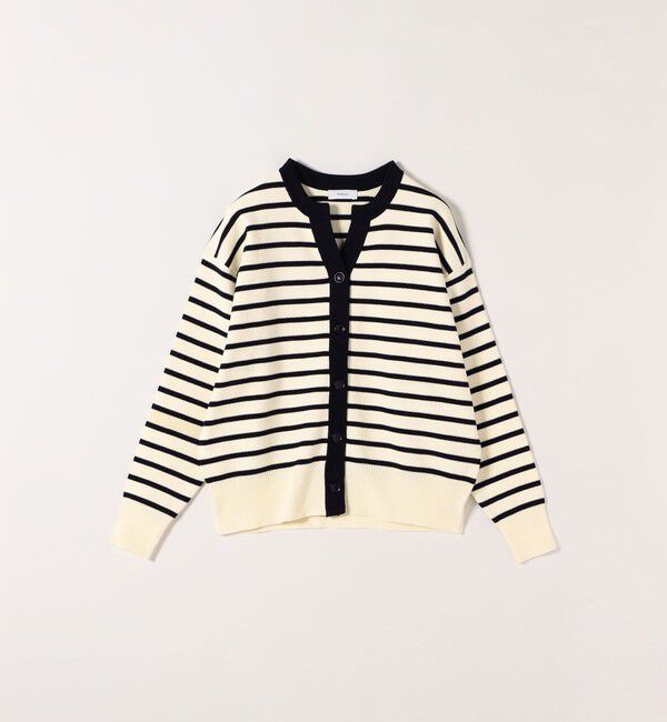 SHIPS any「《追加予約》SHIPS any:〈手洗い可能〉バイカラー スキッパー ニット カーディガン」|カーディガン|