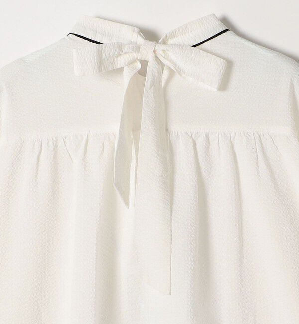 SHIPS any「SHIPS any:〈洗濯機可能〉サッカー バック リボン 配色 シャツ ブラウス」|シャツ・ブラウス|