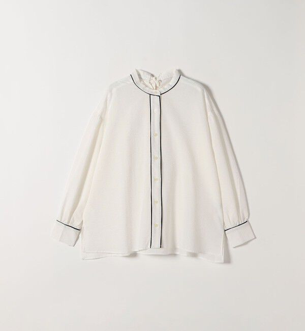 SHIPS any「SHIPS any:〈洗濯機可能〉サッカー バック リボン 配色 シャツ ブラウス」|シャツ・ブラウス|