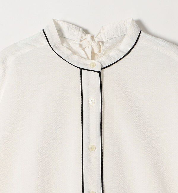 SHIPS any「SHIPS any:〈洗濯機可能〉サッカー バック リボン 配色 シャツ ブラウス」|シャツ・ブラウス|