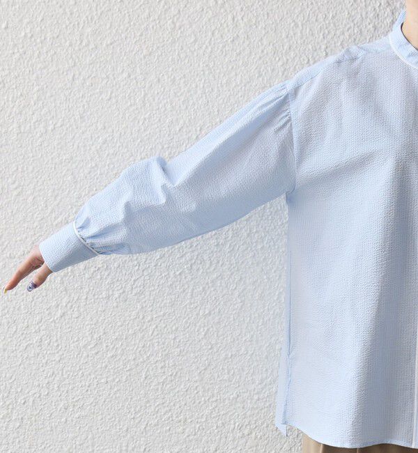 SHIPS any「SHIPS any:〈洗濯機可能〉サッカー バック リボン 配色 シャツ ブラウス」|シャツ・ブラウス|