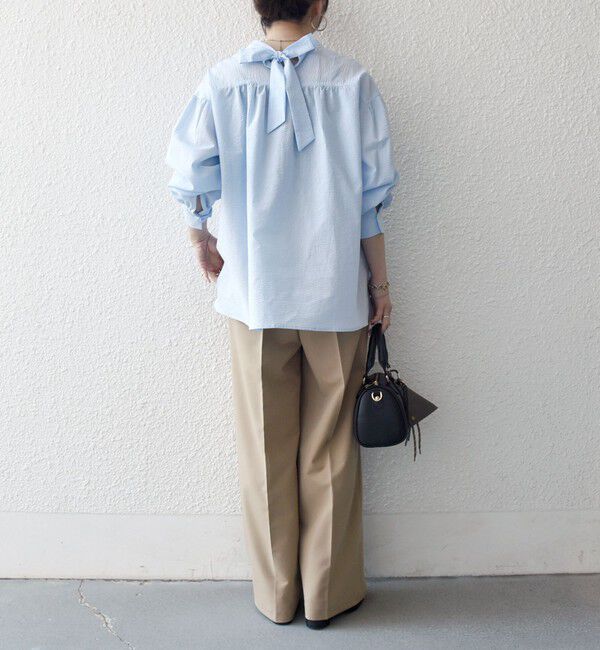 SHIPS any「SHIPS any:〈洗濯機可能〉サッカー バック リボン 配色 シャツ ブラウス」|シャツ・ブラウス|