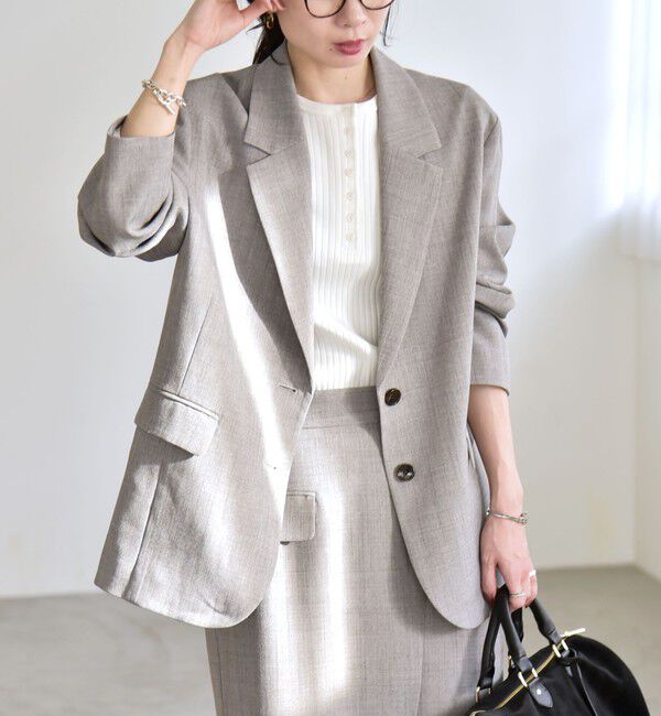 quaranciel「quaranciel:〈手洗い可能〉ウーステッド テーラード オーバー ジャケット（セットアップ対応）」|テーラードジャケット|