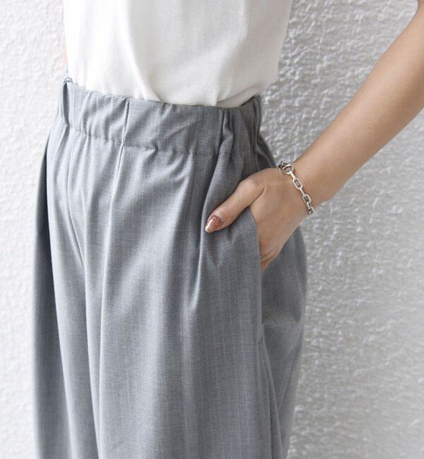 SHIPS for women「〈手洗い可能〉トロ ピン ストライプ ウエスト ギャザー パンツ」|その他|