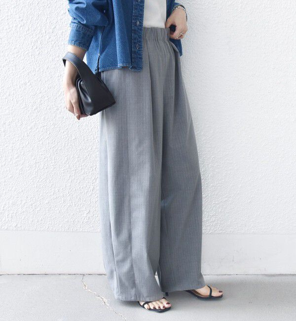 SHIPS for women「〈手洗い可能〉トロ ピン ストライプ ウエスト ギャザー パンツ」|その他|