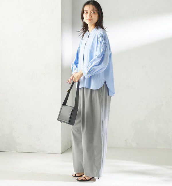 SHIPS for women「〈手洗い可能〉トロ ピン ストライプ ウエスト ギャザー パンツ」|その他|