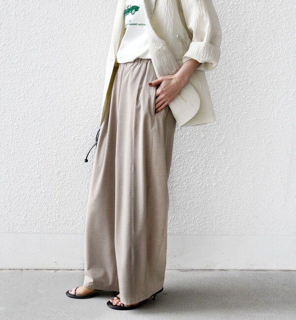 SHIPS for women「〈手洗い可能〉トロ ピン ストライプ ウエスト ギャザー パンツ」|その他|