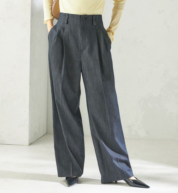 SHIPS for women「〈手洗い可能〉ヴィンテージ ライク デニム タック パンツ」|その他|