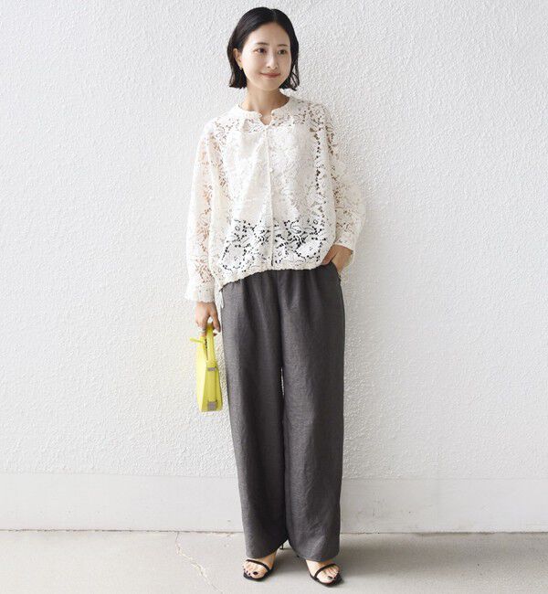 SHIPS for women「〈手洗い可能〉裾 ドロスト レース ブラウス」|シャツ・ブラウス|