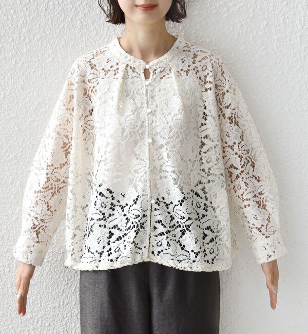 SHIPS for women「〈手洗い可能〉裾 ドロスト レース ブラウス」|シャツ・ブラウス|