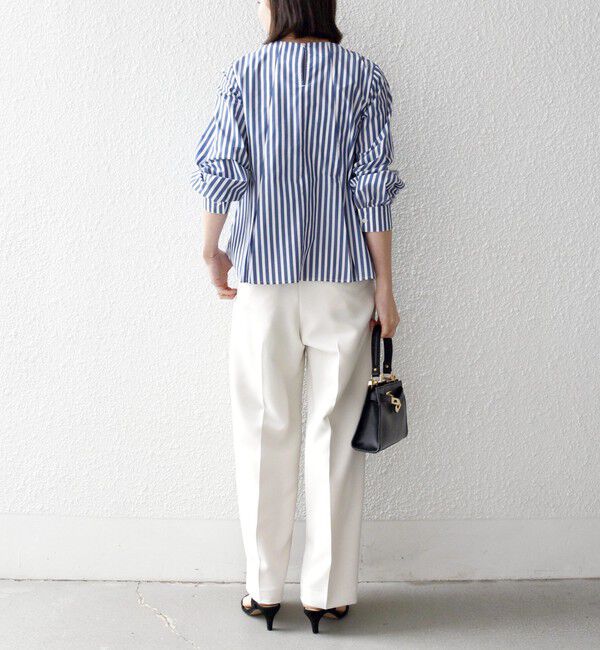 SHIPS any「SHIPS any:〈洗濯機可能〉REPREVE フリル クルーネック Aライン ブラウス」|シャツ・ブラウス|