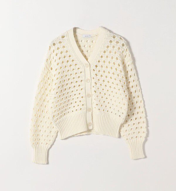 SHIPS any「SHIPS any:〈手洗い可能〉コットン ミックス 透かし編み Vネック カーディガン」|カーディガン|
