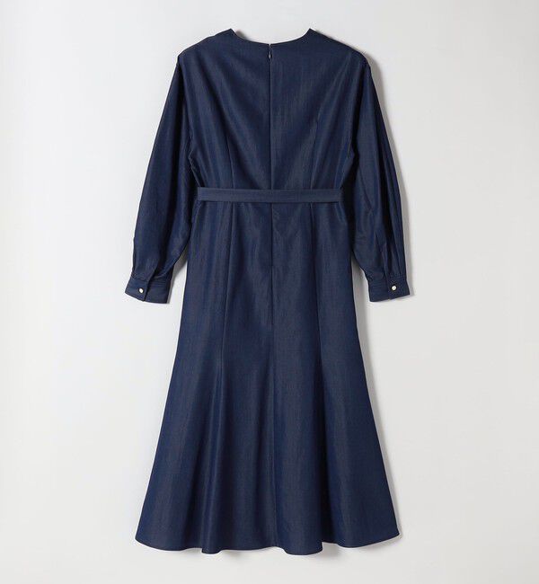 quaranciel「quaranciel:〈洗濯機可能〉ツイル Vネック ベルト フレア ワンピース」|ワンピース|