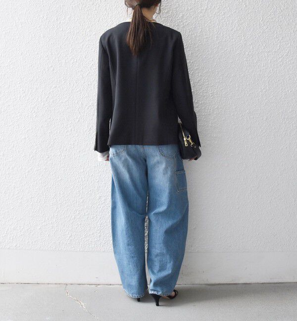 SHIPS any「SHIPS any:〈洗濯機可能〉シャーク ノーカラー ジャケット」|ノーカラージャケット|