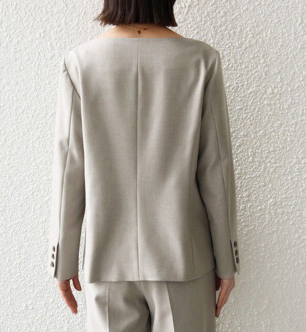 SHIPS any「SHIPS any:〈洗濯機可能〉シャーク ノーカラー ジャケット」|ノーカラージャケット|