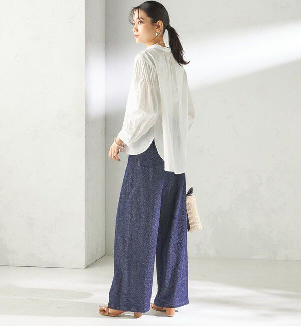 SHIPS for women「〈手洗い可能〉ルーズ デニム ポケット デザイン パンツ」|デニム|