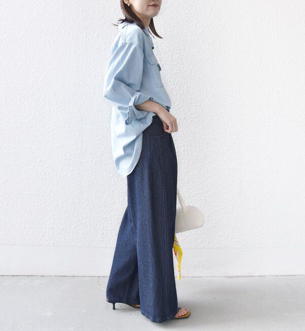 SHIPS for women「〈手洗い可能〉ルーズ デニム ポケット デザイン パンツ」|デニム|