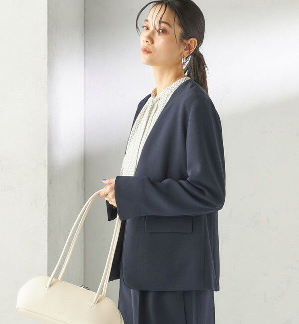 SHIPS for women「〈接触冷感 / UVカット〉Refinel カラーレス ジャケット（セレモニー対応可）」|ノーカラージャケット|