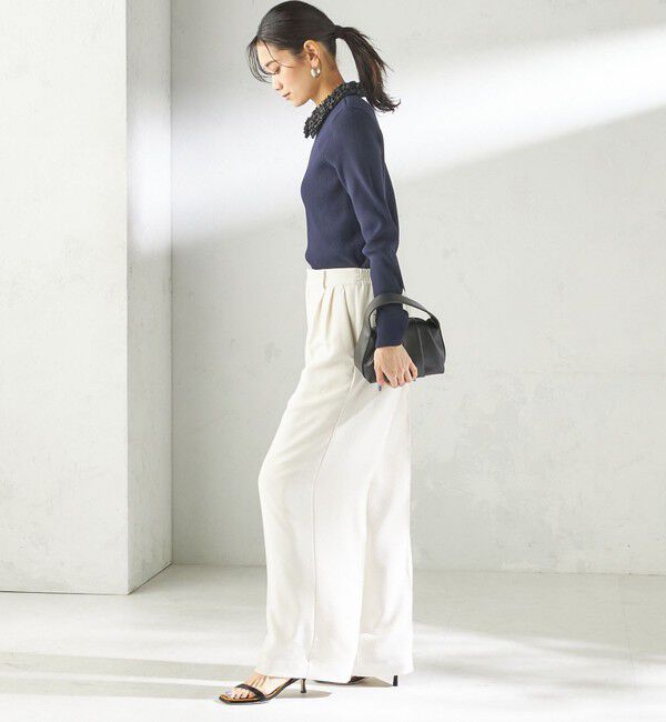 SHIPS for women「〈接触冷感 / UVカット〉Refinel セミ ワイド パンツ（セレモニー対応可）」|その他|