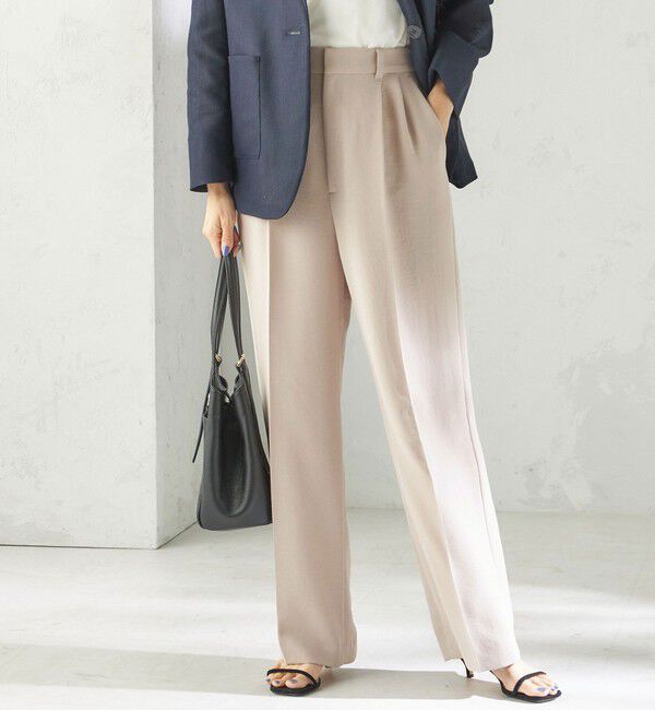 SHIPS for women「〈接触冷感 / UVカット〉Refinel セミ ワイド パンツ（セレモニー対応可）」|その他|ベージュ系