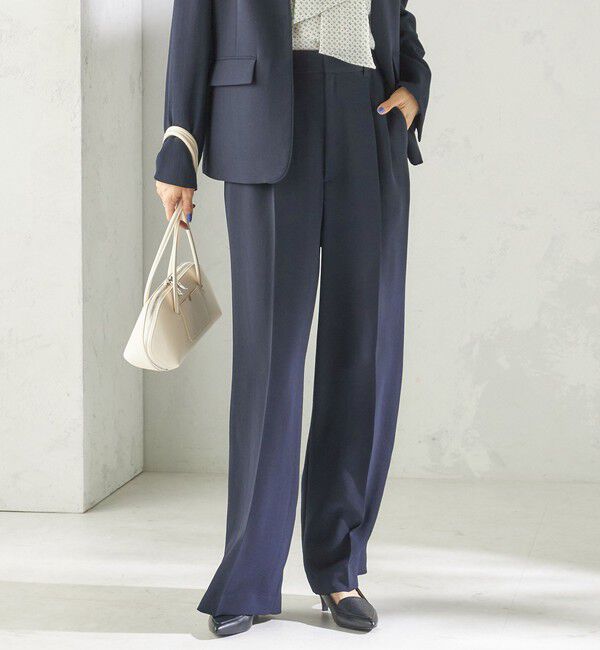 SHIPS for women「〈接触冷感 / UVカット〉Refinel セミ ワイド パンツ（セレモニー対応可）」|その他|