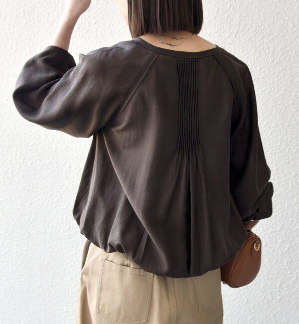 SHIPS any「《一部追加予約》SHIPS any:〈洗濯機可能〉リネン ミックス シアー ボリューム スリーブ ブラウス」|シャツ・ブラウス|