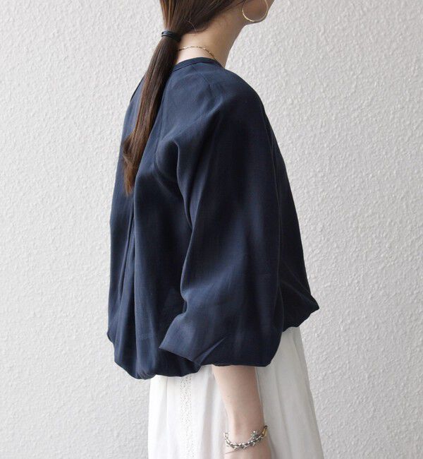 SHIPS any「《一部追加予約》SHIPS any:〈洗濯機可能〉リネン ミックス シアー ボリューム スリーブ ブラウス」|シャツ・ブラウス|