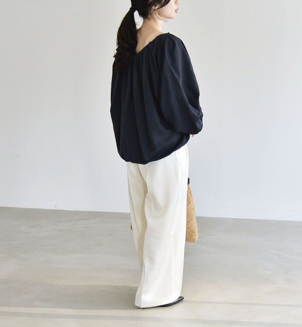 quaranciel「quaranciel:〈洗濯機可能〉シアー ドロスト ギャザー ショート ブルゾン」|その他|