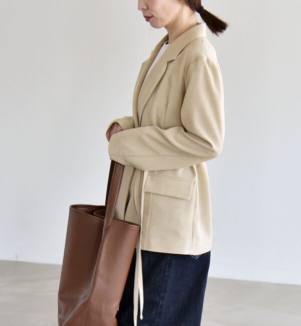 quaranciel「quaranciel:〈手洗い可能〉リングベルト ライト テーラード ジャケット」|テーラードジャケット|