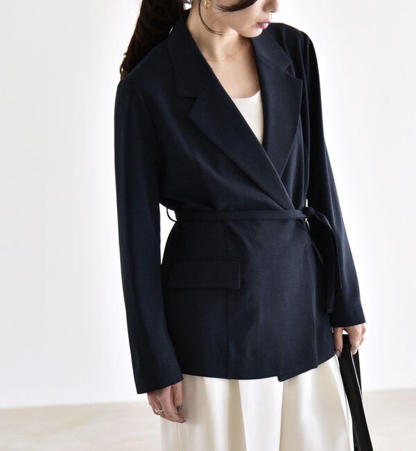 quaranciel「quaranciel:〈手洗い可能〉リングベルト ライト テーラード ジャケット」|テーラードジャケット|