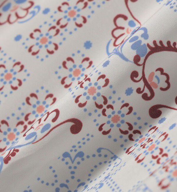 quaranciel「quaranciel:〈洗濯機可能〉フラワー スカーフ プリント Vネック フレア ワンピース」|ワンピース|