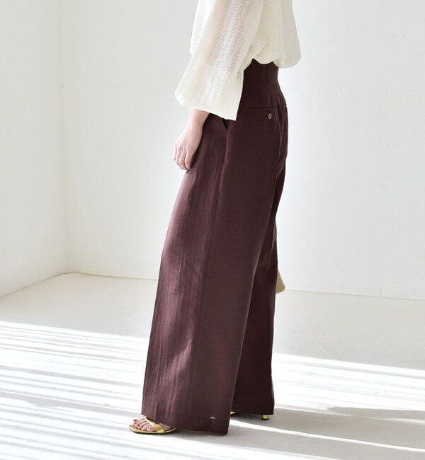 quaranciel「quaranciel:〈洗濯機可能〉リネン ミックス ハイウエスト ワイド パンツ」|その他|