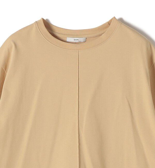SHIPS for women「【WEB限定】〈接触冷感 / 汗染み防止加工〉オーガニック コットン 裾 ドロスト トップス」|Tシャツ・カットソー|
