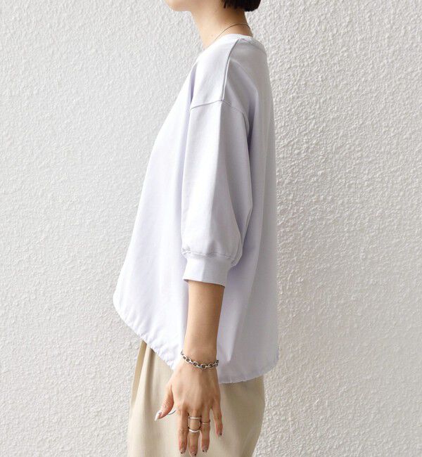 SHIPS for women「【WEB限定】〈接触冷感 / 汗染み防止加工〉オーガニック コットン 裾 ドロスト トップス」|Tシャツ・カットソー|