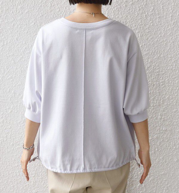 SHIPS for women「【WEB限定】〈接触冷感 / 汗染み防止加工〉オーガニック コットン 裾 ドロスト トップス」|Tシャツ・カットソー|