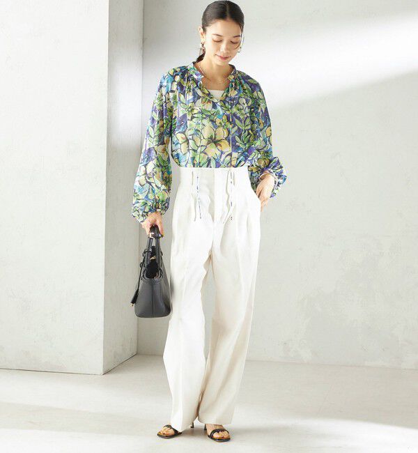 SHIPS for women「〈手洗い可能〉DEVEAUX 綿 プリント ブラウス」|シャツ・ブラウス|